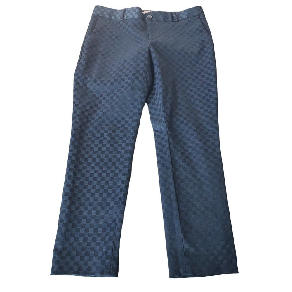 Banana Republic Hampton Checkered True Navy Pants Size 4 EUC